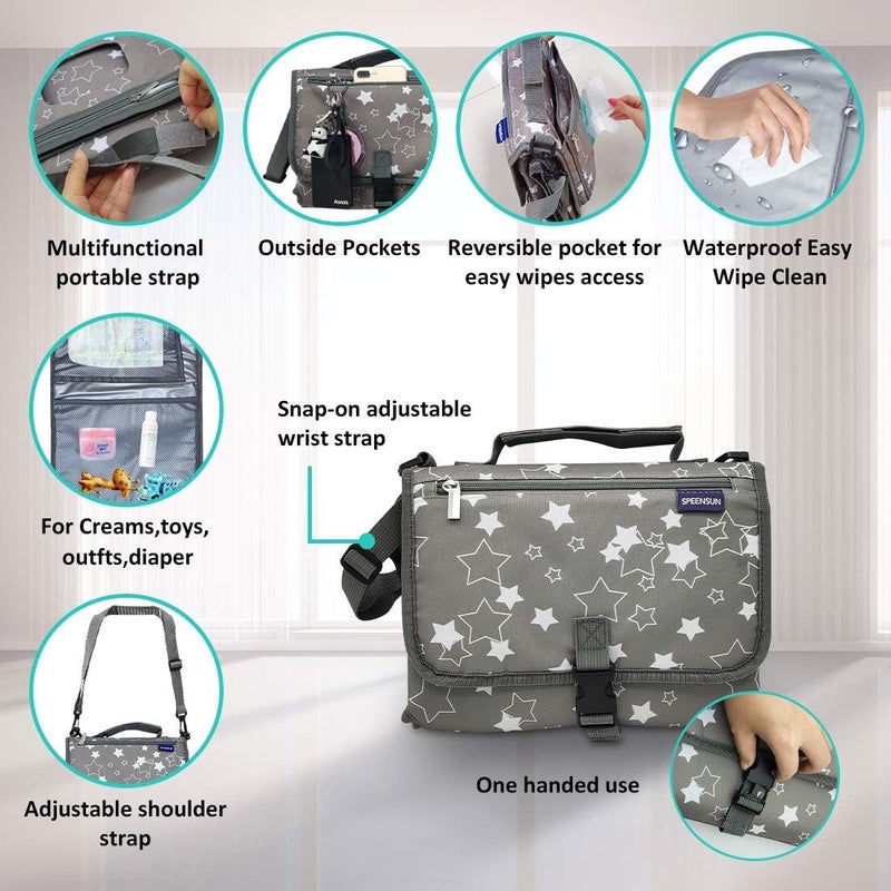 SPEENSUN Portable Changing Pad, Baby Portable Diaper Changing Pad for Boys and Girls - Image 3